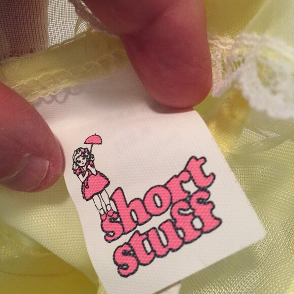VTG Short Stuff Full Circle Ruffle Pageant Lace Yellow Party Dress Size 5 USA H - Picture 6 of 10